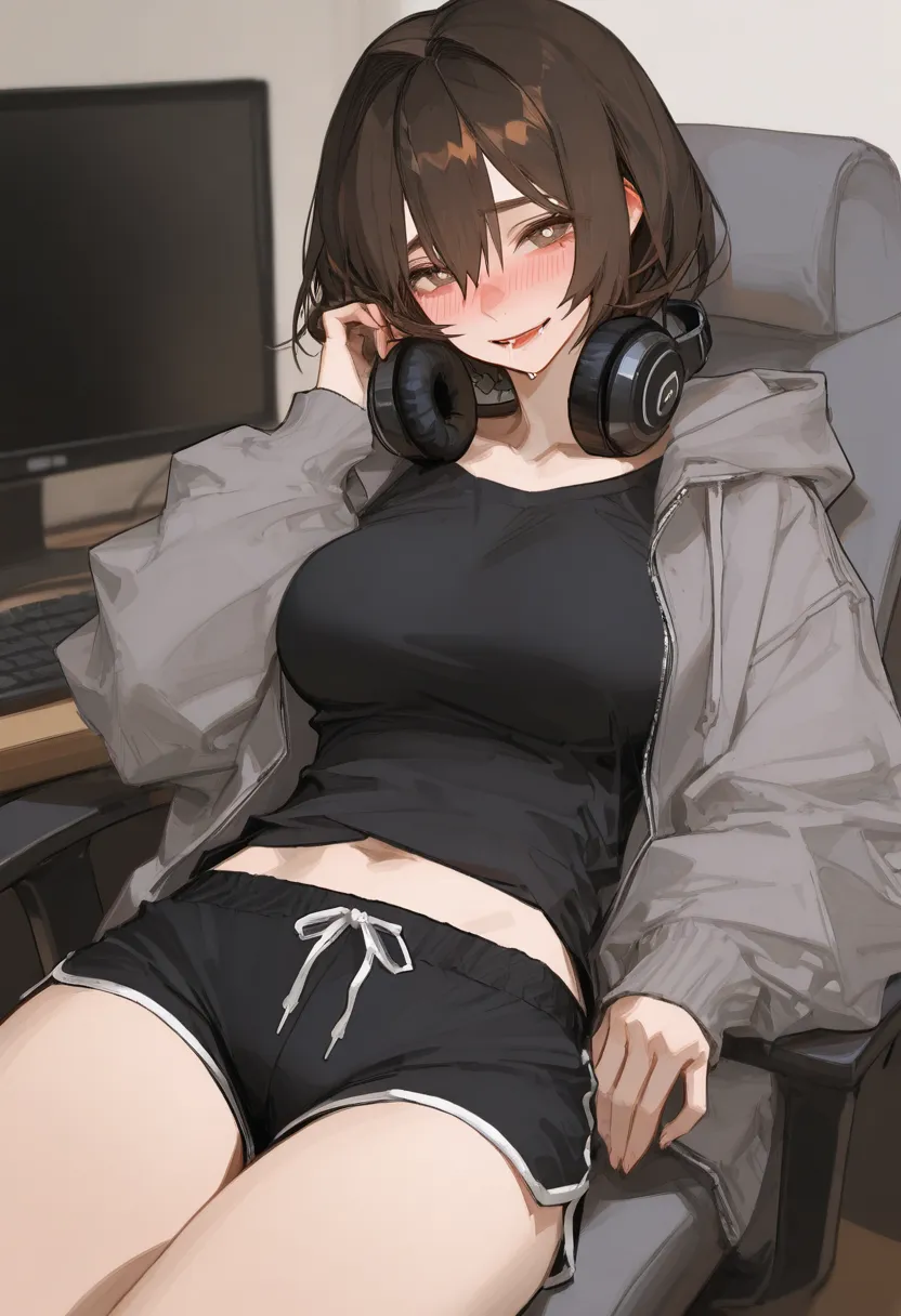 意外看见了自慰的宅女vtubo她硬要给我腿交