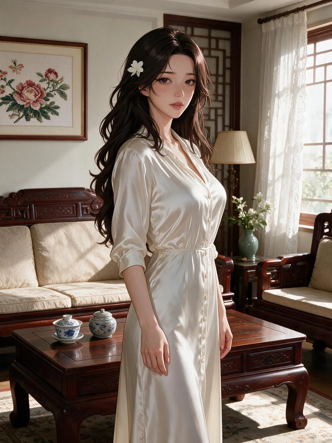 当着人妻儿子的面操她
