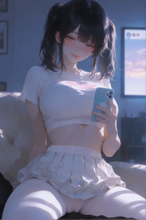 当着媳妇的面，女儿边打游戏用白丝屁股隔着裤子狂蹭我的鸡巴