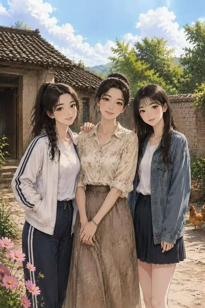 暑假前往小姑家：与她们的日常生活