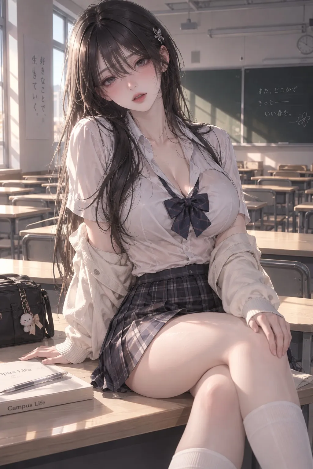 校花用桌角自慰后,我偷舔了她坐过的桌角,然后她回来了